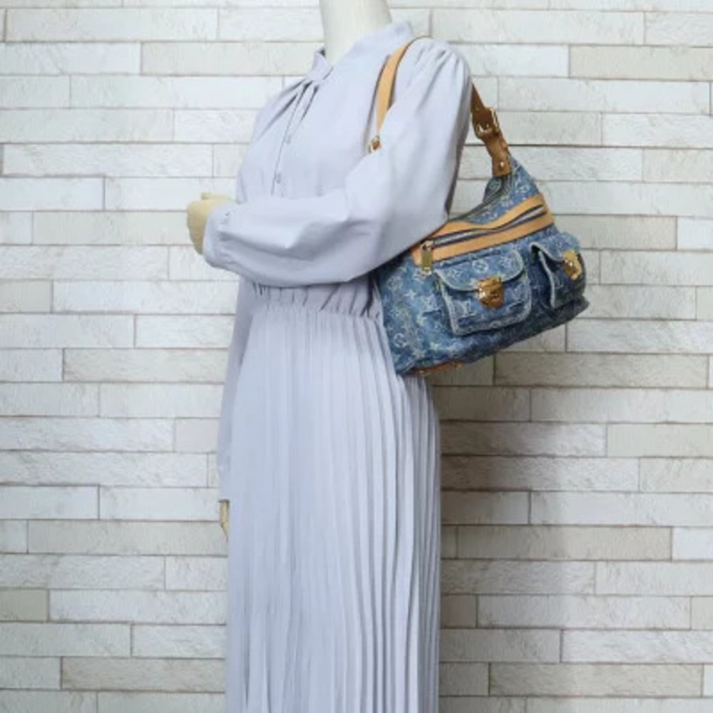Louis Vuitton Denim Bag Monogram Blue Shoulder Baggy